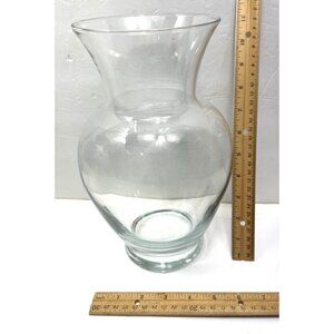 Clear Glass Flared Vase 11 Inches Tall Curved Design Ideal For Floral Arrangemen